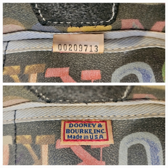 Dooney & Bourke Vintage Rainbow Doodle Black Tassle Tote - Picture 6 of 12